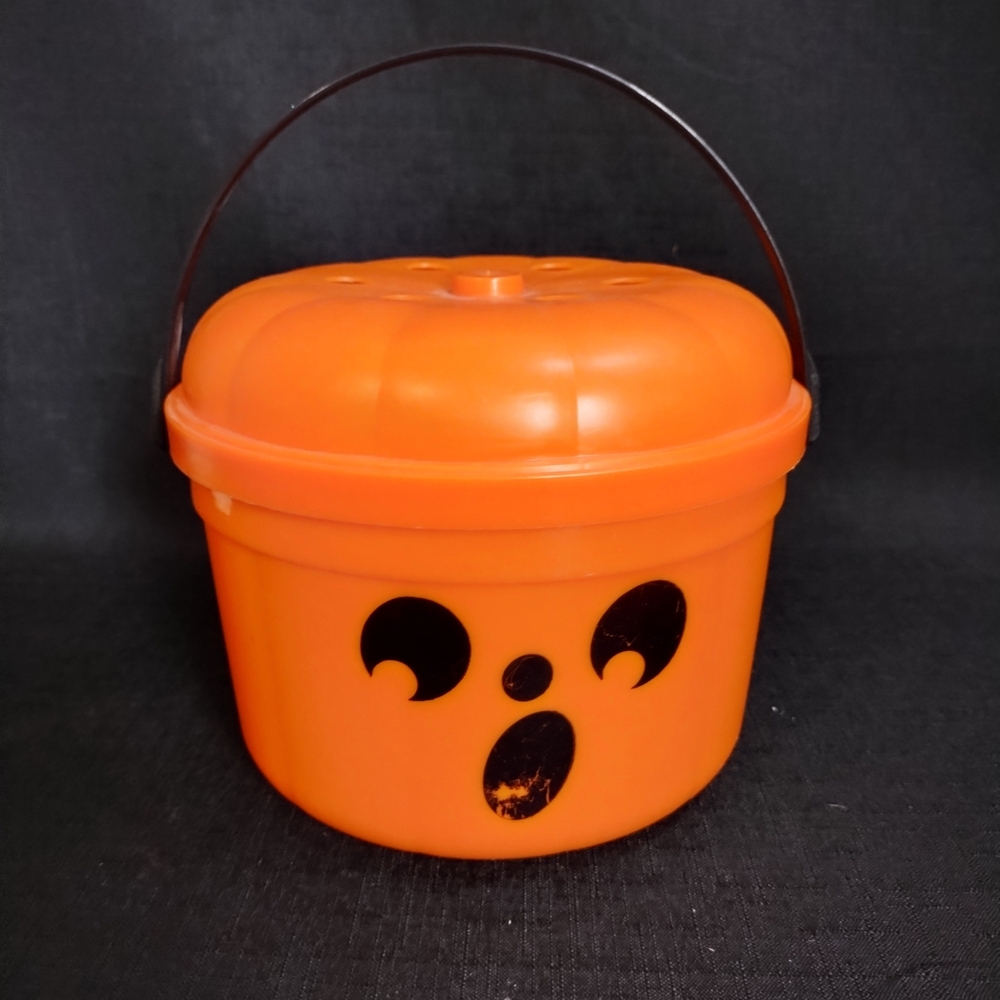 Vintage 1986 McDonald's Orange McBoo Pumpkin Halloween Trick Or Treat Bucket